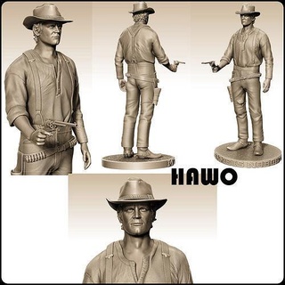 Terence collina uomo occidentale attore pistola nessuno arte sculture 3d print model - Mito3D