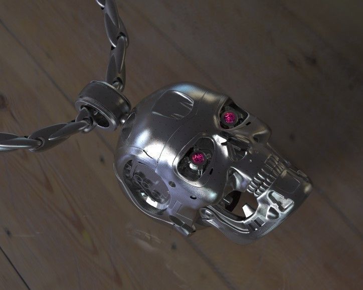 terminator pendant jewelery schwarzenegger t2 skeleton jewelry skull robot ring man pendants 3D print model - Mito3D