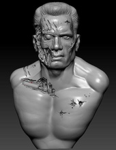 terminator schwarzenegger arnold roboter berühmtheit kunst skulpturen 3d print model - Mito3D