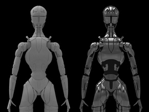 terminatriks t3 robot arnold sonlandırıcı kadın kız makine çelik demir oyunlar oyuncaklar 3d print model - Mito3D