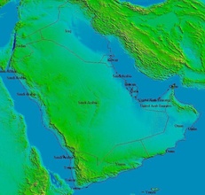 la elevación del terreno topo modelo saudita ciencia dem omán arabia quatar kuwait topografía satélite jordania 3d de ingeniería 3d print model - Mito3D