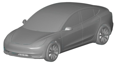 tesla modèle 3 2018 3d scans 3dscan analyse scanné voitures voiture Voiture électrique sedan science loisir DIY automobile 3d print model - Mito3D