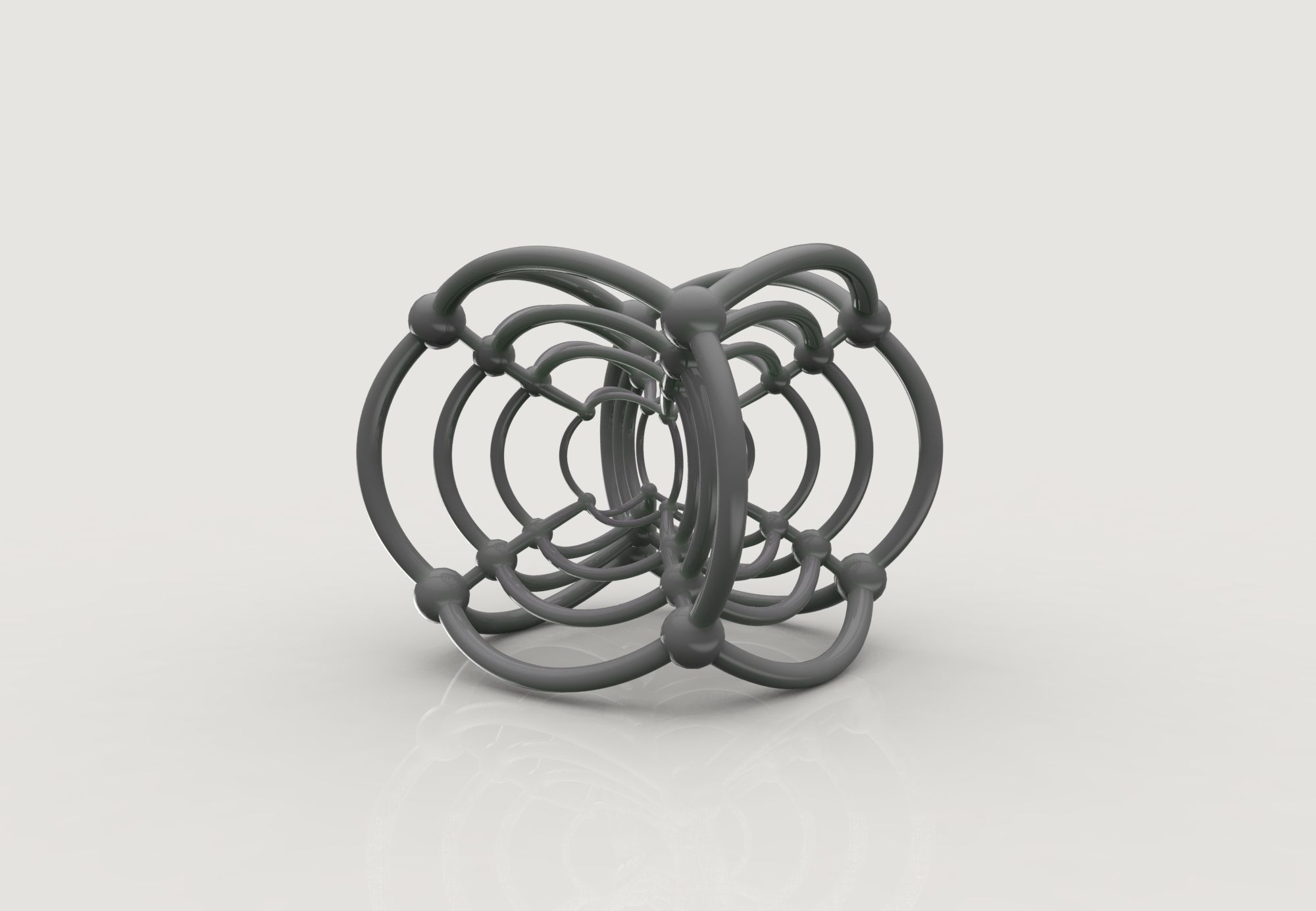 tesseract sarmal yüzük of metal matematiksel şekiller sanat tasarım matematik karmaşık geometrik şekil geometri oyunlar oyuncaklar 3D print model - Mito3D