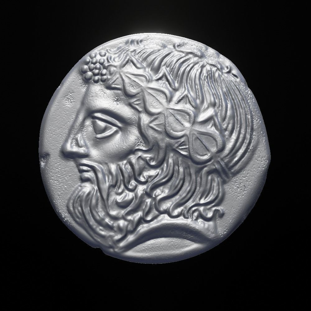 tetradrachme tasos coin ancient silver print treasure money cash art coins badges 3D print model - Mito3D
