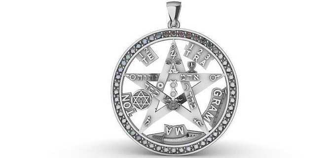 tetragrammaton parlak takı Tetragramaton ezoterik kolye sembol koruma star köşeli yıldız tetragramatom Personel cadı cadılık okültizm büyü 3d print model - Mito3D