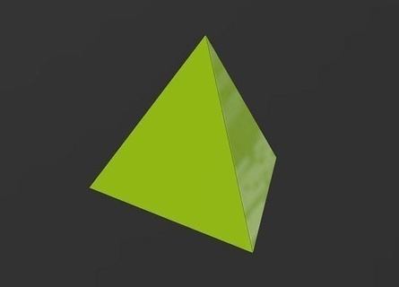 tetrahedron triangle triangular pyramid geometric shape illustration simplicity geometry model science engineering 3d print model - Mito3D
