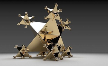 tetraedro stella 3d frattale arte scultura geometria simmetria triangolo tetraedri ereditare poligono matematica infinito matematico 3d print model - Mito3D