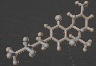 tetrahidrokanabinol thc molekül bilim tıbbi kimya kimyasal moleküler yapı laboratuar biyoloji saykodelikler esrar 3d print model - Mito3D