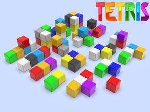 Tetris Konstrukteur einstellen 3d Modell Drucken Spiel abspielen Spielzeuge Würfel Abs Spiele 3d print model - Mito3D