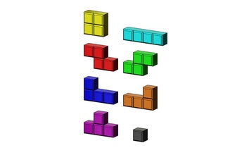 tetris blöcke block tetrimino spiel lowpoly spiele gaming spielzeug arkade puzzle box quadrat würfel video backstein lego poly geometrisch replik miniatur spielzeuge 3d print model - Mito3D