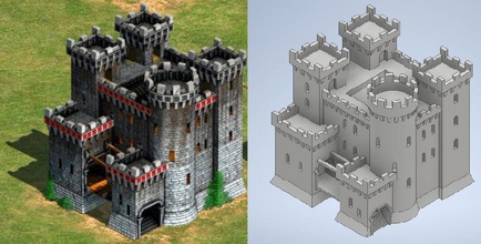 teutonic castle - age of empires ii wood tower architecture building ageofempires game mediaval pcgame pla plawood 3dprint war strategy games toys accessories 3d print model - Mito3D