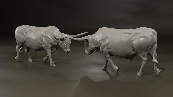 Texas Longhorn Stier Kuh Vieh Tier Toro ox Natur Säugetier zbrush Lonhorn Kunst Skulpturen 3d print model - Mito3D