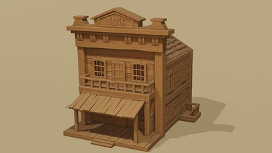 texas stylized houses 6 models 1 wild west cowboy hourse house building american 3dmodels 3dprinting games toys 3d print model - Mito3D