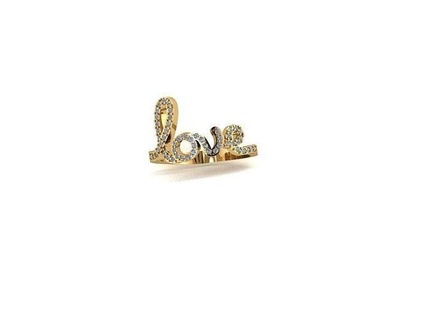 texto amor anillo 16 1mm joyería joya anillos compromiso plata diamante imprimible oro brillante Boda tornillo lujo Moda 3d print model - Mito3D
