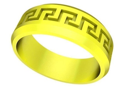 texture art versace men ring 4927 jewelry fashion accessories gold diamond man new design rings 3d print model - Mito3D