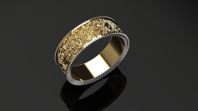 anneau de texture la l'anneau bijoux mode le platine imprimable or luxe livre sterling bague en d'argent 14k l'homme femme shining l'accessoire les anneaux 3d print model - Mito3D