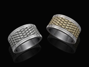 textura de la banda anillo joyería stl imprimible los anillos gpld siver sterling el platino compromiso boda moda con estilo hombres las mujeres 3d print model - Mito3D