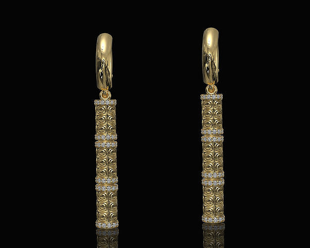 dokulu kutuplar earrings v2 3d yazdırılabilir stl takı altın gümüş platin sterlin değerli taşlar parlak KADIN modern klasik hediye moda uzun boylu küpe 3D print model - Mito3D