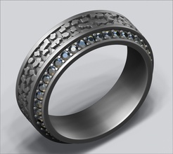 strutturato squillare 03 3 dimensioni gioielleria pendente gemma diamante stampabile lusso oro argento collana uomini jewelrydesign moda sterlina fidanzamento nozze anelli 3d print model - Mito3D