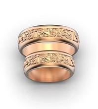 textured wedding bands gold rings jewelry ring band texture precious 3d print model - Mito3D