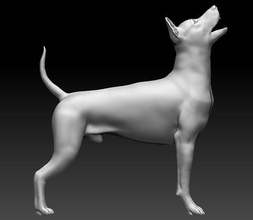 thai ridgeback dog art animal anatomy nature deco howling asian pet 3dprint model sculptuers sculptures 3d print model - Mito3D