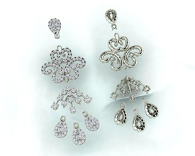 tailandia diamante oreja hong kong indio 3d expediente joyería joya pendientes 3d print model - Mito3D