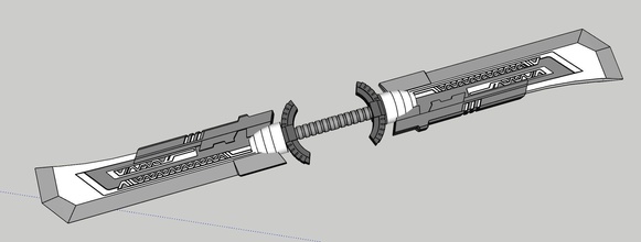 thanos espada arma maravilla final doble pasatiempo bricolaje diy 3d print model - Mito3D