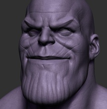 thanos bust characters creatures fantasy humanoid people stylized realistic zbrush ztool printable 3dprint obj head face marvel avengers fictional creature art sculptures 3d print model - Mito3D