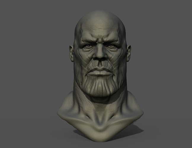 thanos busto stl vengadores hombre Acero mojarse Arte escultura estatua cabeza esculturas 3D print model - Mito3D