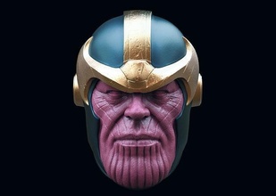Thanos cabeça quadrinho estilo vingadores maravilha dc ferro homem Thor médico estranho Aranha capitão América loki MCU vilão infinidade jogo jogos brinquedos hulk arte 3d print model - Mito3D