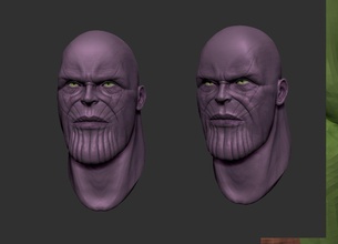 thanos head face portrait character illustration man human games toys anatomy 3d print model - Mito3D