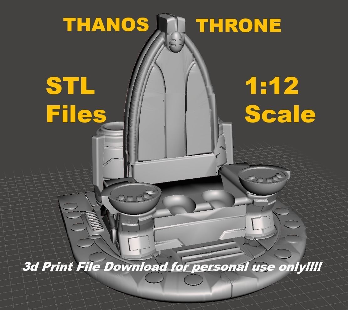 thanos trono stl 3d impressão vingadores quadrinho maravilha brinquedo açao figura diorama jogos brinquedos 3D print model - Mito3D