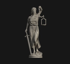 themis imprimable statue sculpture figurine femme statuette justice loi balance redouté avocat art sculptures 3d print model - Mito3D