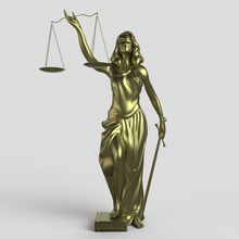 themis estátua of justiça segurando escalas escultura estatueta mulher lei temido advogado arte esculturas 3d print model - Mito3D
