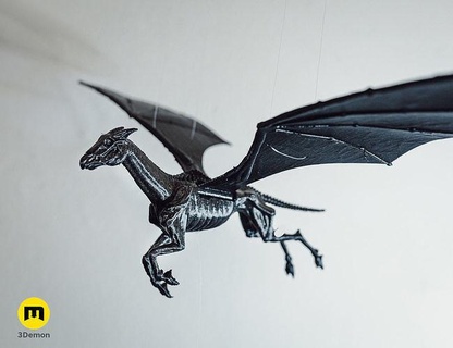 thestral flying mobile 3d print printing harry potter hogwarts legacy flapping wings winged horse invisible skeletal death swing toy under10 moving games toys 3d print model - Mito3D
