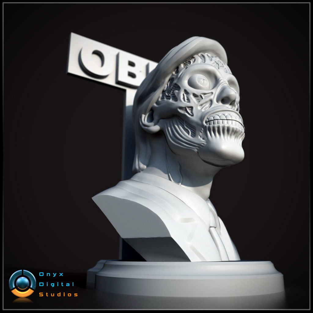 they live bust pose 2 - art head human sculpture statue anatomy theylive fanart fan scifi sci fi alien 3d 3dprintable 3dprint printable sculptures 3D print model - Mito3D