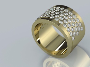 Dicke 5 Zeile gem schlichten ring Schmuck diamond rose gold weiß dick fünf bedruckbar ist 3d drucken casting einfach symmetrisch perfekt modern Hochzeit engagement Ringe 3d print model - Mito3D