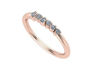mince bnad bijoux rosegold les diamants la bande anneau de mode anneaux 3d print model - Mito3D