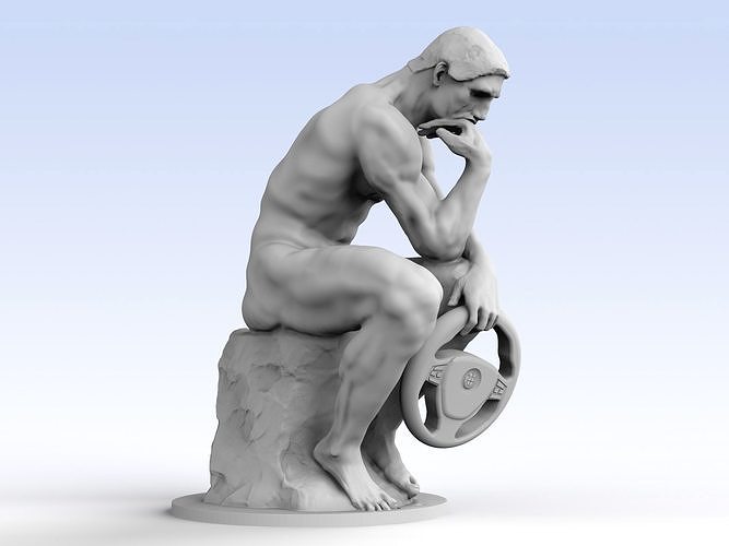 düşünen direksiyon tekerlek heykel Sanat Antik heykelcik şekil heykeller 3D print model - Mito3D