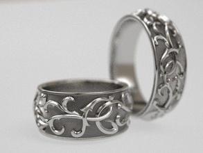 thistle wide wedding ring - original jewelry band simplicity middle ages ornament ease elegance romance bride art spines thorns gothic rings design 3d print model - Mito3D