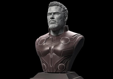 thor Chris Hemsworth buste Thor Loki vengeurs merveille mcu homme fer ponton miniatures figurines Dieu statue ressemblance sculptures mjolnir araignée aimer canards capitaine Amérique panthère noire art 3d print model - Mito3D
