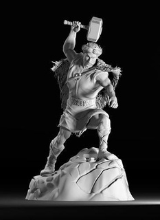 Thor germanique Dieu odin marteau merveille super héros tonnerre donner Thoune art sculptures 3d print model - Mito3D
