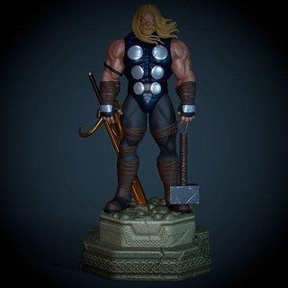 Thor asgard personaje guerrero fantasía medieval Caballero armadura Arte esculturas 3d print model - Mito3D