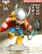 Thor chibi 3d impression stl Jeux jouets 3d print model - Mito3D