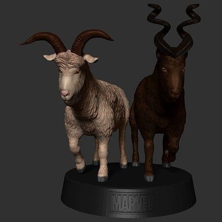 thor goats - love thunder jane foster goat replica mcu marvel gorr hero comics marvelcomics art sculptures 3d print model - Mito3D