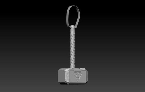 Thor marteau porte clés bijoux imprimable merveille vengeurs Dieu tonnerre 3d print model - Mito3D
