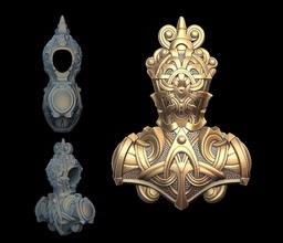 thor hammer mjolnir Schmuck Halskette bedruckbar ist Modell alten skandinavische Silber gold Halsketten 3d print model - Mito3D