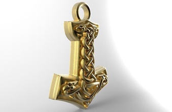 thor hammer pendant 4 viking odin jewelry art jewel pendants 3d print model - Mito3D