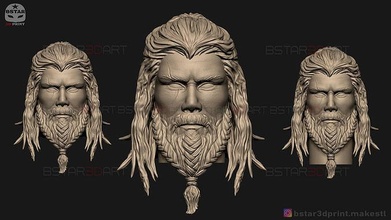 thor baş chris hemsworth intikamcı oyunsonu uzun sakal saç aksiyon şekil sıcak oyuncak demir adam loki 2021 şişman heykeller sanat 3d print model - Mito3D