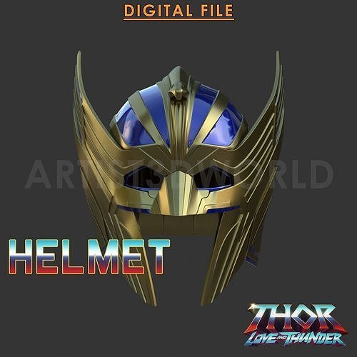 thor helmet love thunder 3d file stl marvel superhero god hammer iron man comics games toys 3D print model - Mito3D